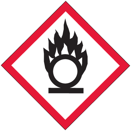 1 x 1" Pictogram - Flame Over Circle Labels